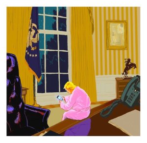 Donald Trump einsam im Weißen Haus (Daniel Pagan)